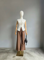 Looks chaleco blanco de lino