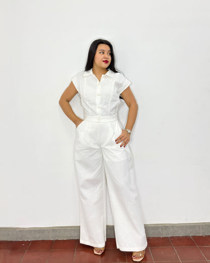 Conjunto Amanda blanco de lino