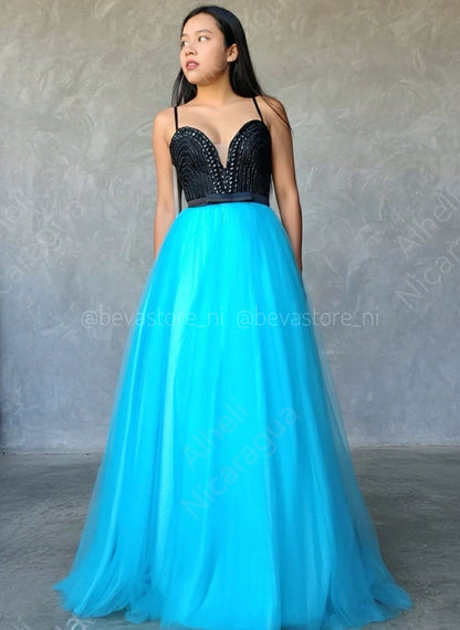 Vestido Yadira celeste