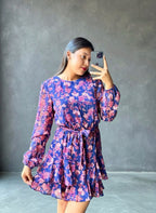 Vestido morado floreado