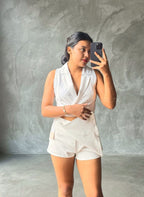 Set de vestir top y falda short