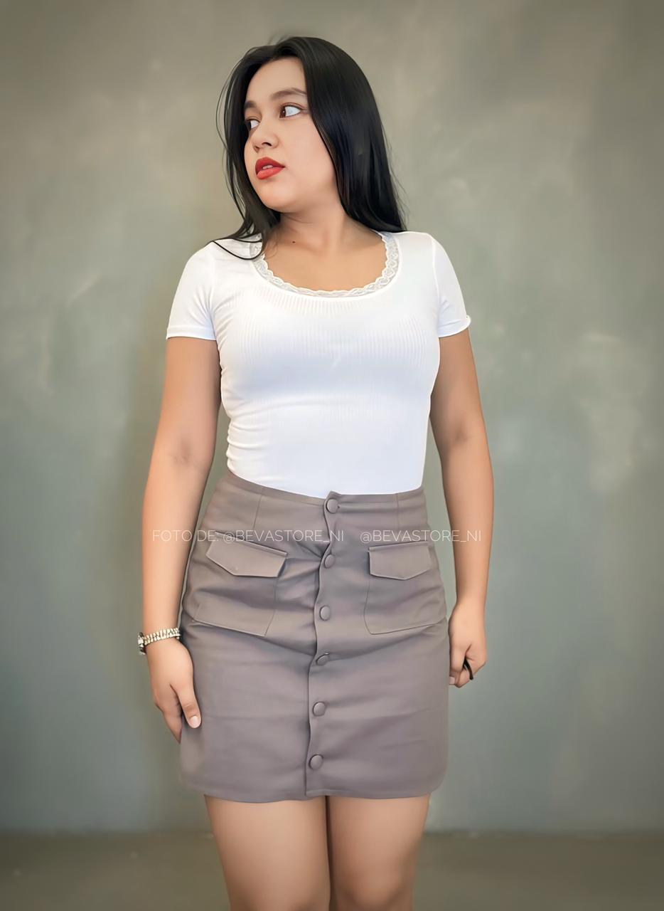 Falda mini cargo mocha