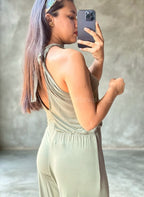 Enterizo Verde Olivo Espalda Abierta