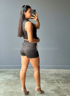 Set de vestir top y falda short