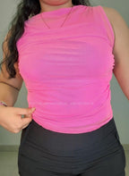 Top asimétrico doble forro