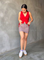 Falda mini cargo mocha