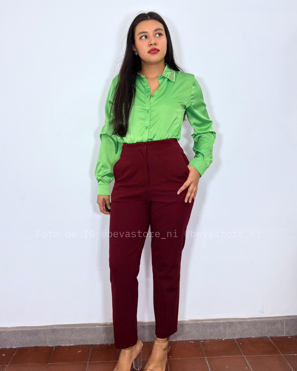 Camisa manga larga Emoly verde