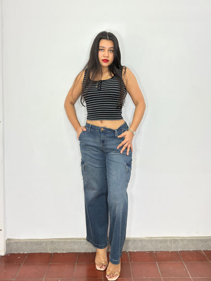 Pantalón Nicole Azul Oscuro