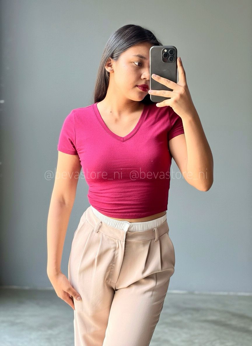 Crop top en cuello V