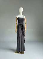 Vestido negro con ribete City Studio