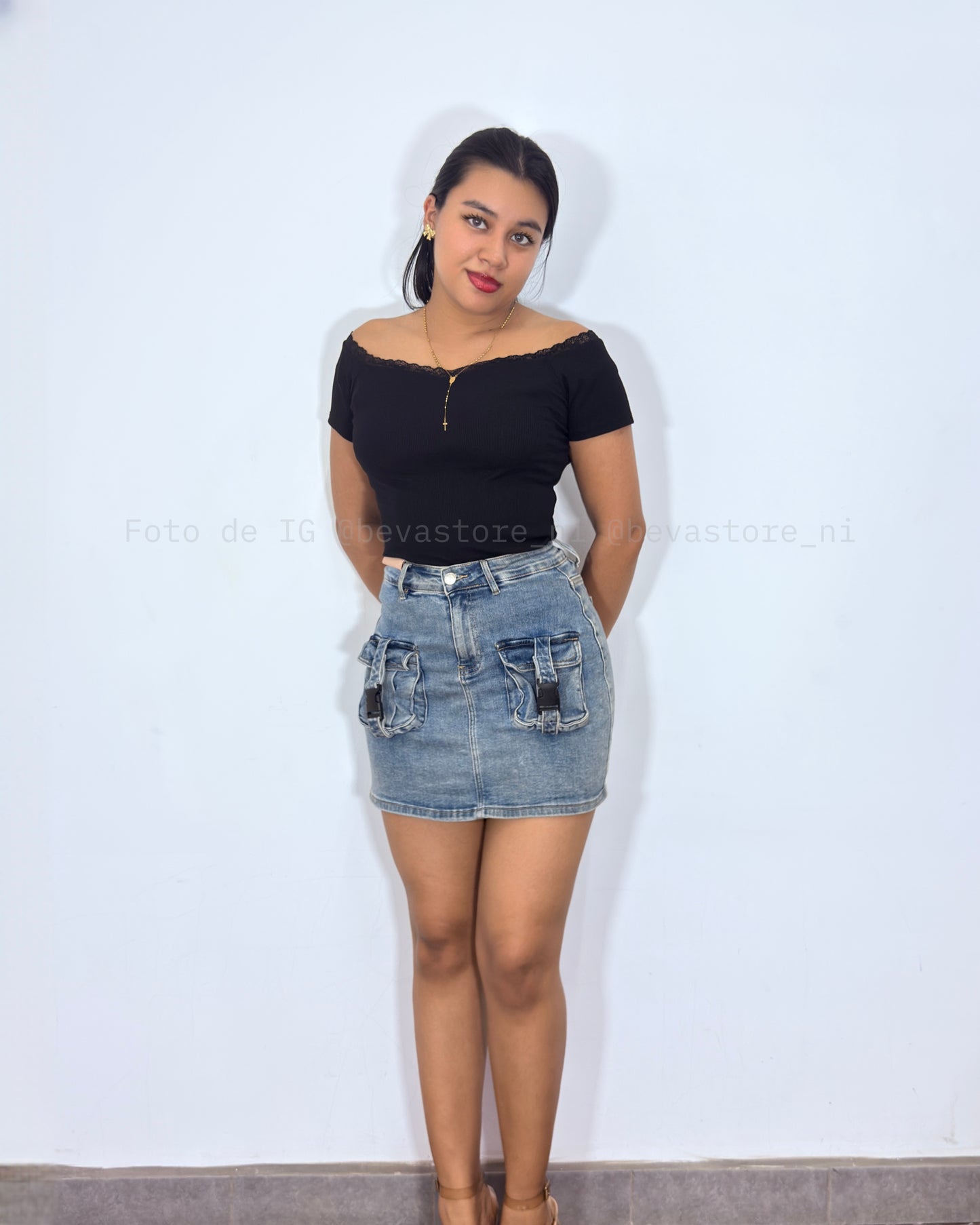 Falda cargo Iris azul