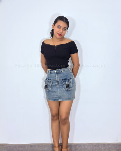 Falda cargo Iris azul