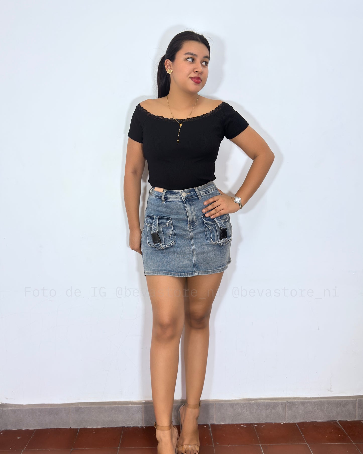 Falda cargo Iris azul