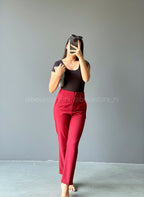 Pantalón de vestir recto rojo