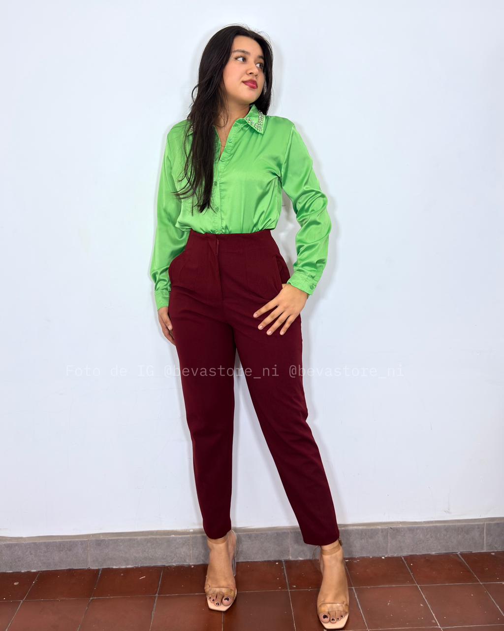 Camisa manga larga Emoly verde