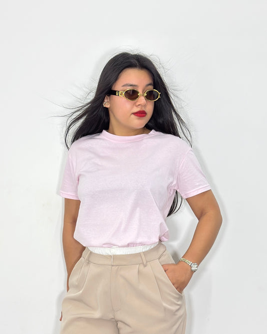 Camiseta Ariana rosa perla