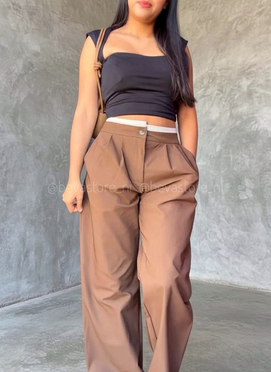 Pantalón recto lona gruesa