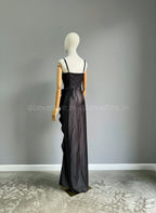 Vestido negro con ribete City Studio