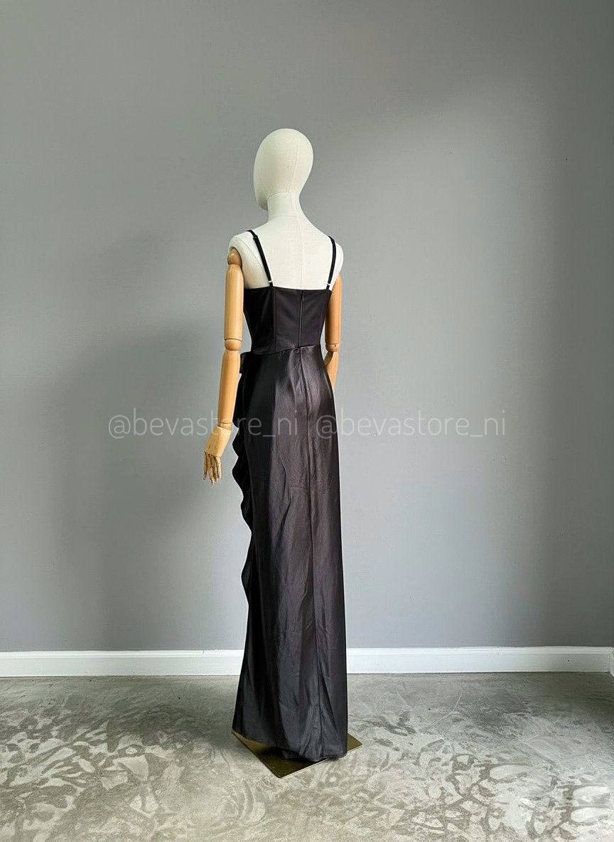 Vestido negro con ribete City Studio