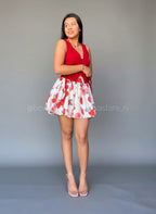 Falda mini floral blanca