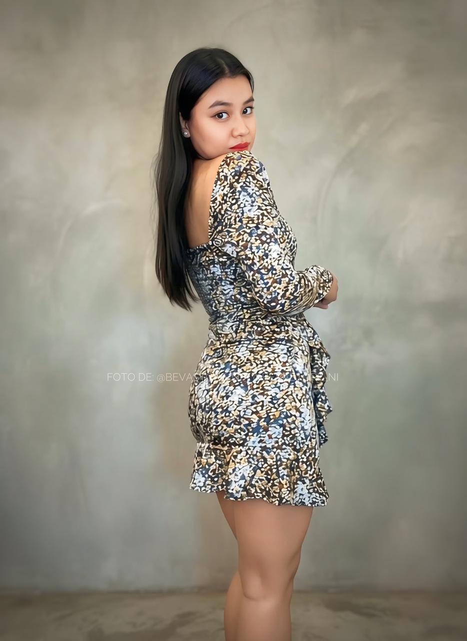 Vestido manga larga floreado