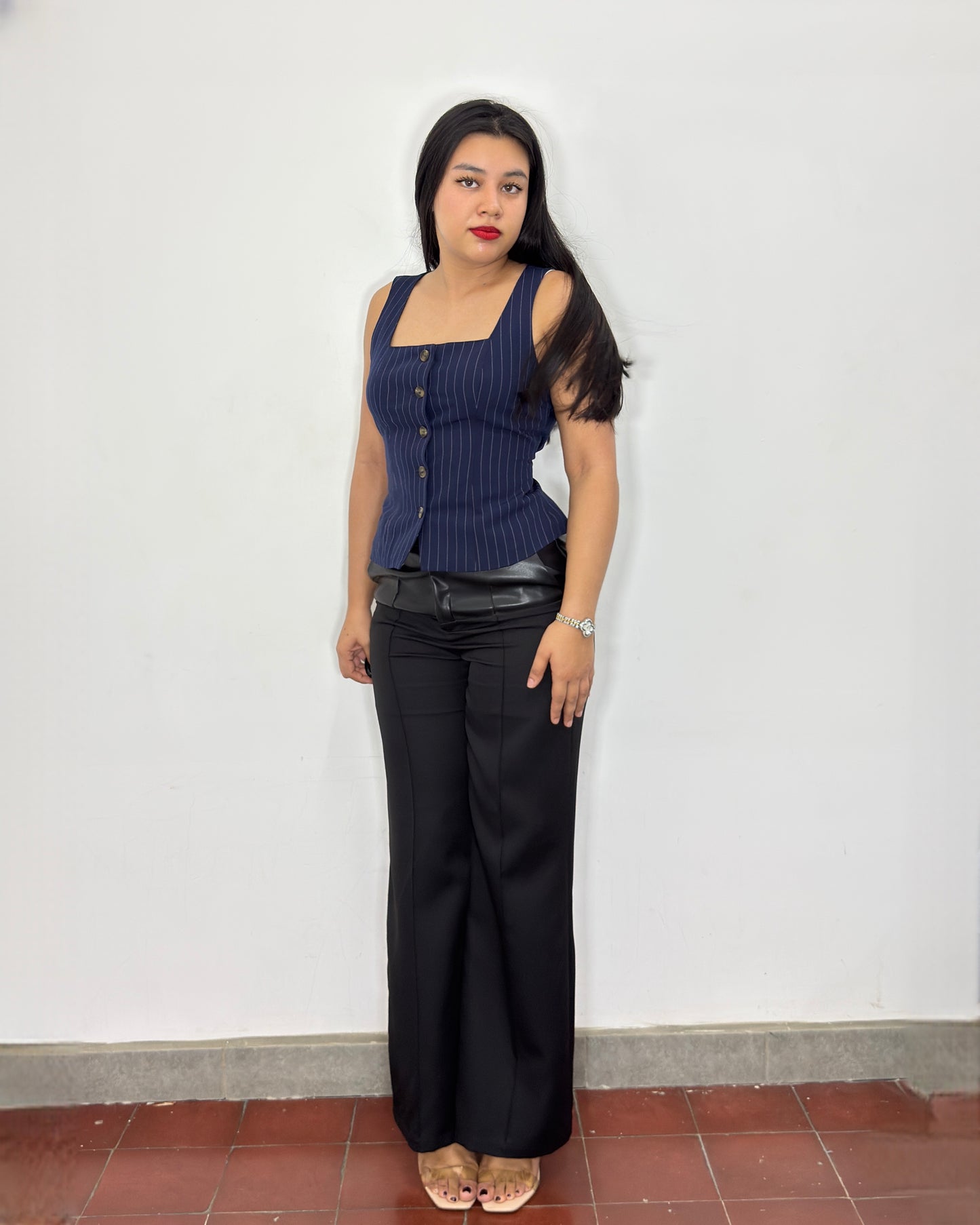 Pantalón Dulce Negro con cuerina