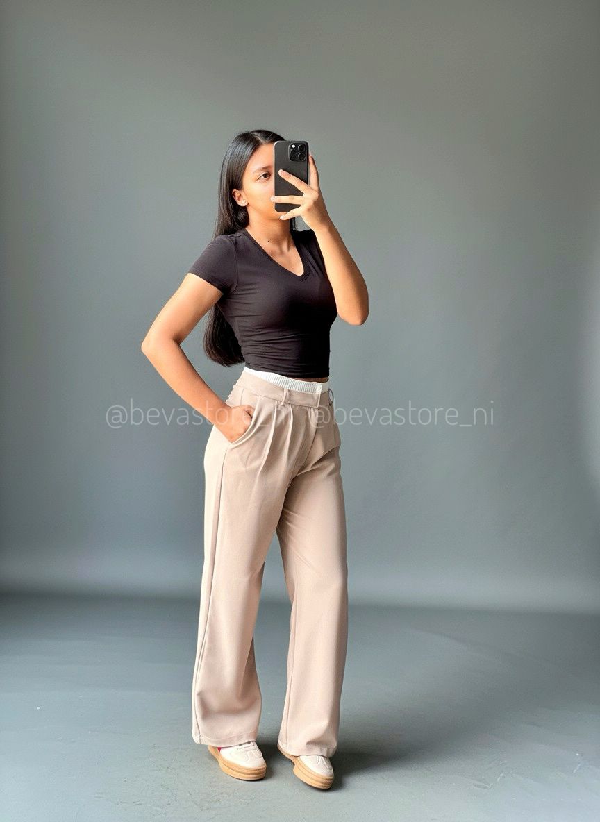 Crop top en cuello V