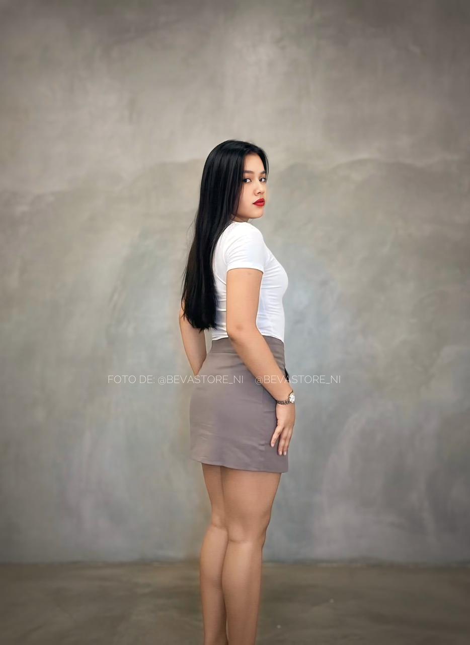 Falda mini cargo mocha