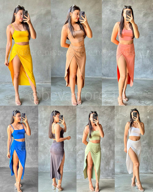 Conjunto Esther rosa naranja