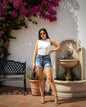 Short Jeans Con Dobladillo