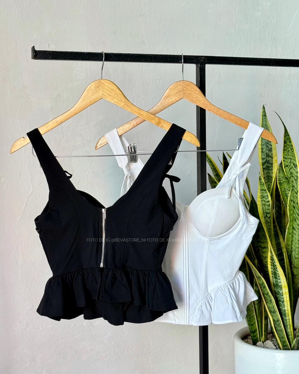 Top estilo corset Adaliska blanco