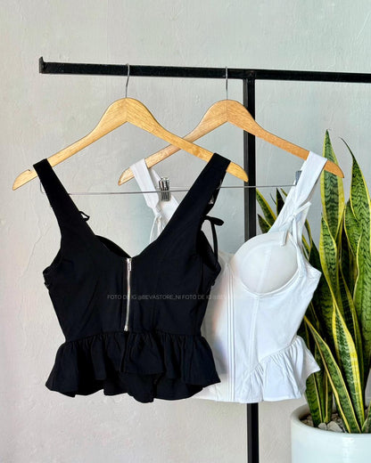 Top estilo corset Adaliska blanco