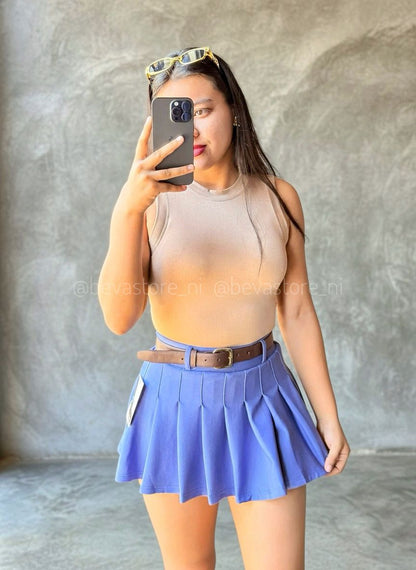 Falda plisada Francis azul