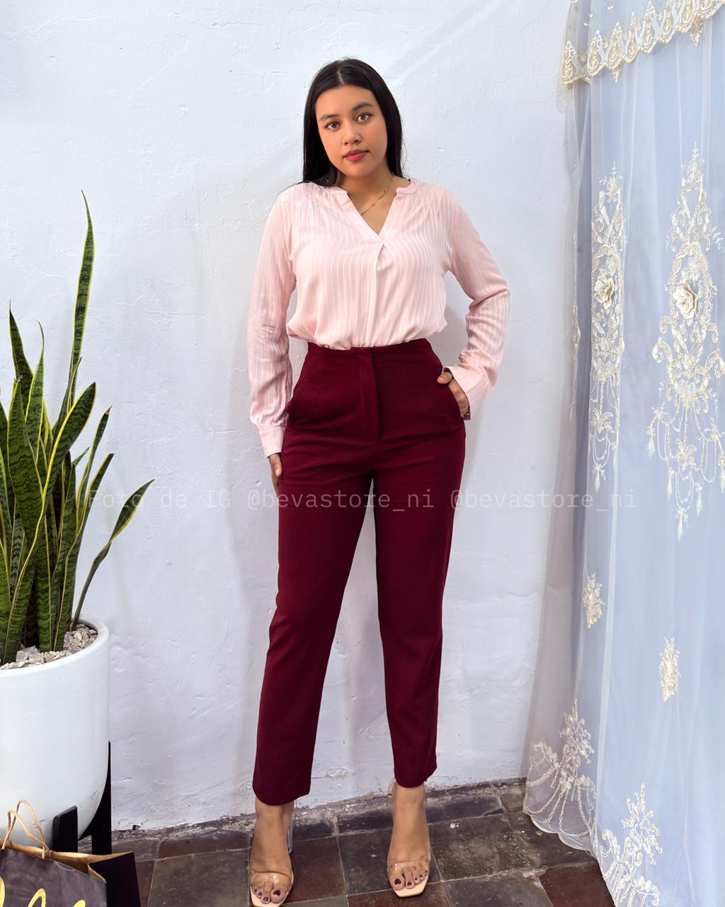 Pantalón Carol rojo vino