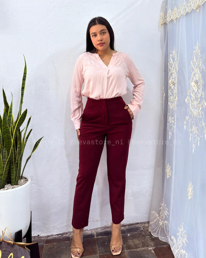 Pantalón Carol rojo vino