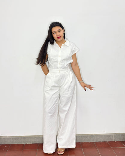 Conjunto Amanda blanco de lino