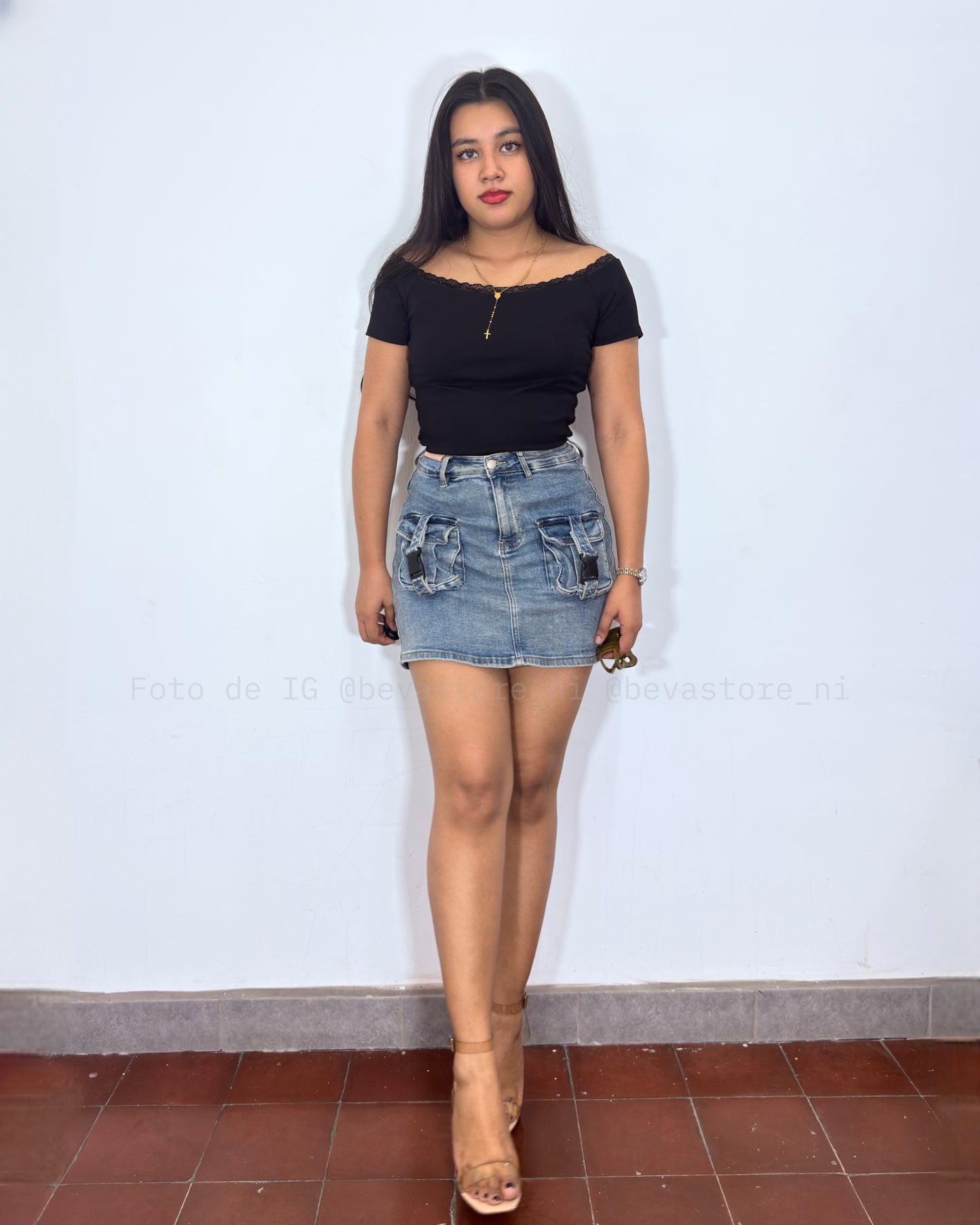Falda cargo Iris azul