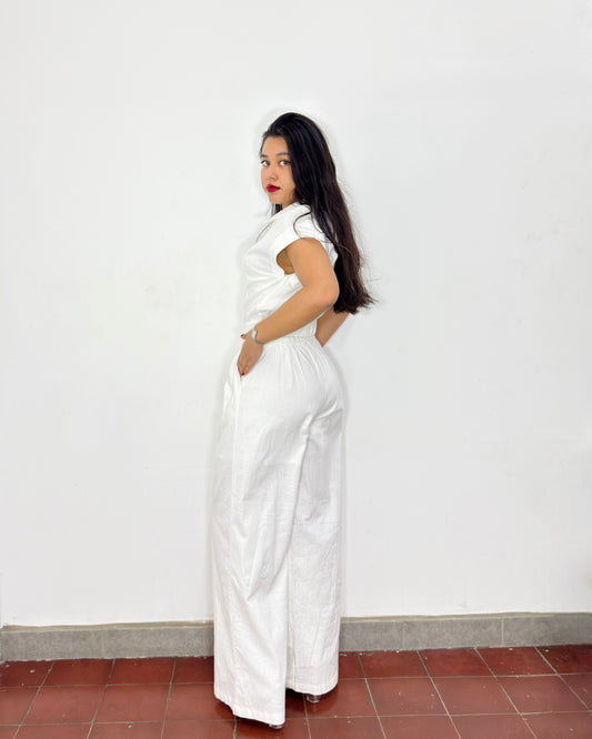Conjunto Amanda blanco de lino
