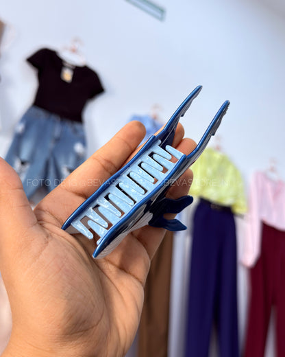 Pinza de cabello de ballena azul