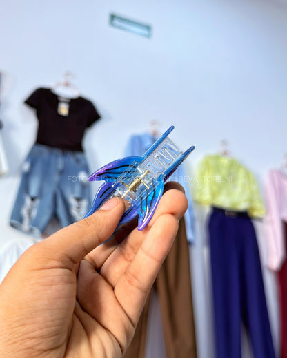 Pinza de cabello de pez azul