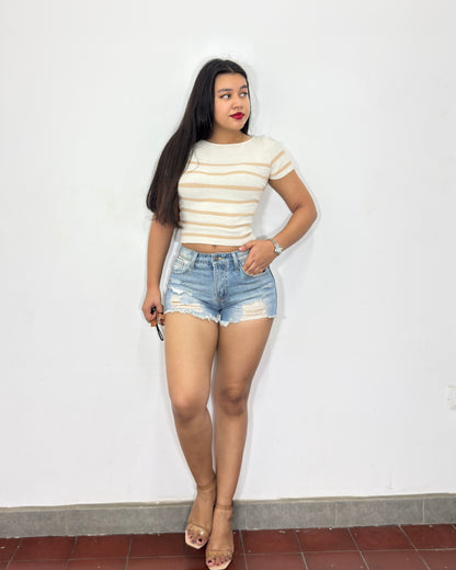 Short jeans Valeria azul claro