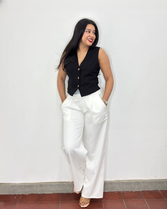 Pantalón Fabiola Ivory con Jeans