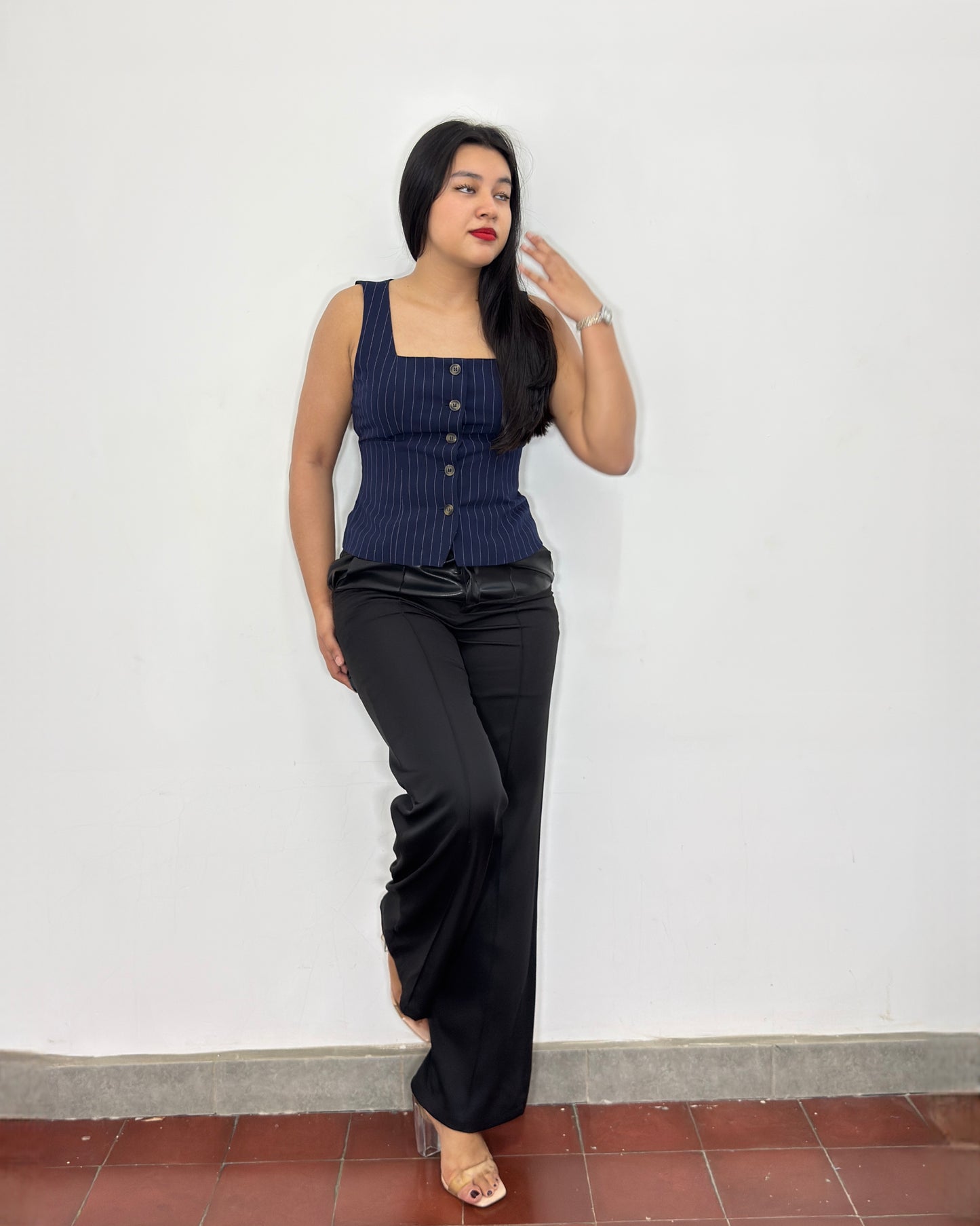 Pantalón Dulce Negro con cuerina