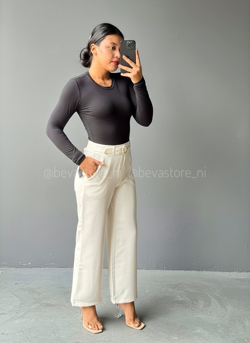 Pantalón de vestir Wide Leg blanco