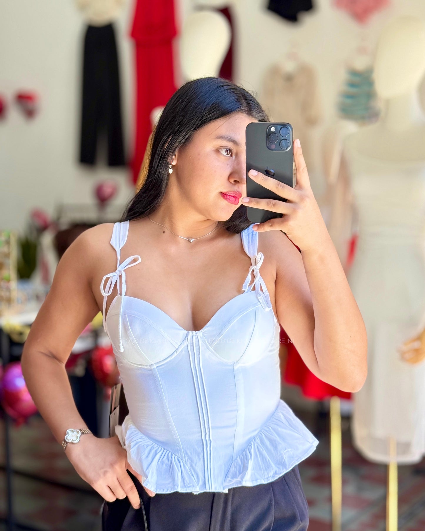 Top estilo corset Adaliska blanco