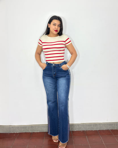 Pantalón Alondra azul con brillos