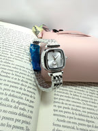 Reloj de Mujer Cuadrado con dial blanco