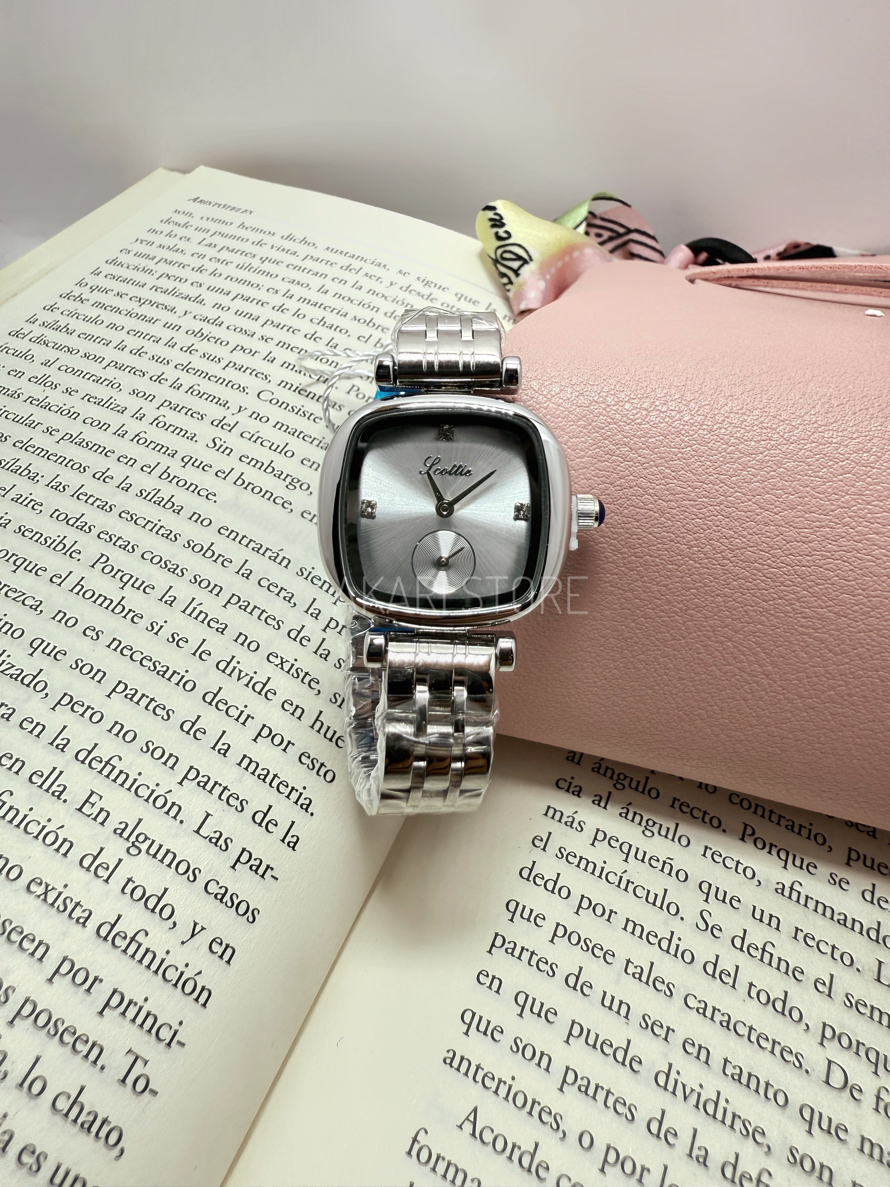 Reloj de Mujer Cuadrado con dial blanco