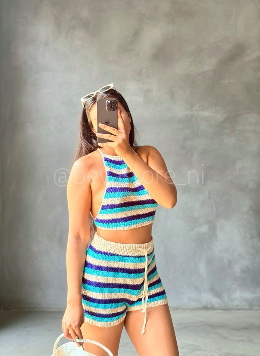 Conjunto Crochet Top Espalda abierta y Short