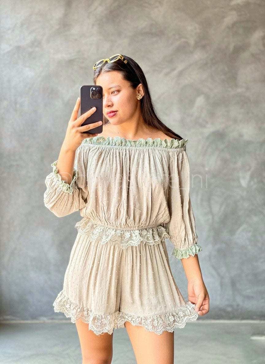 Conjunto coquette Camisa y Short